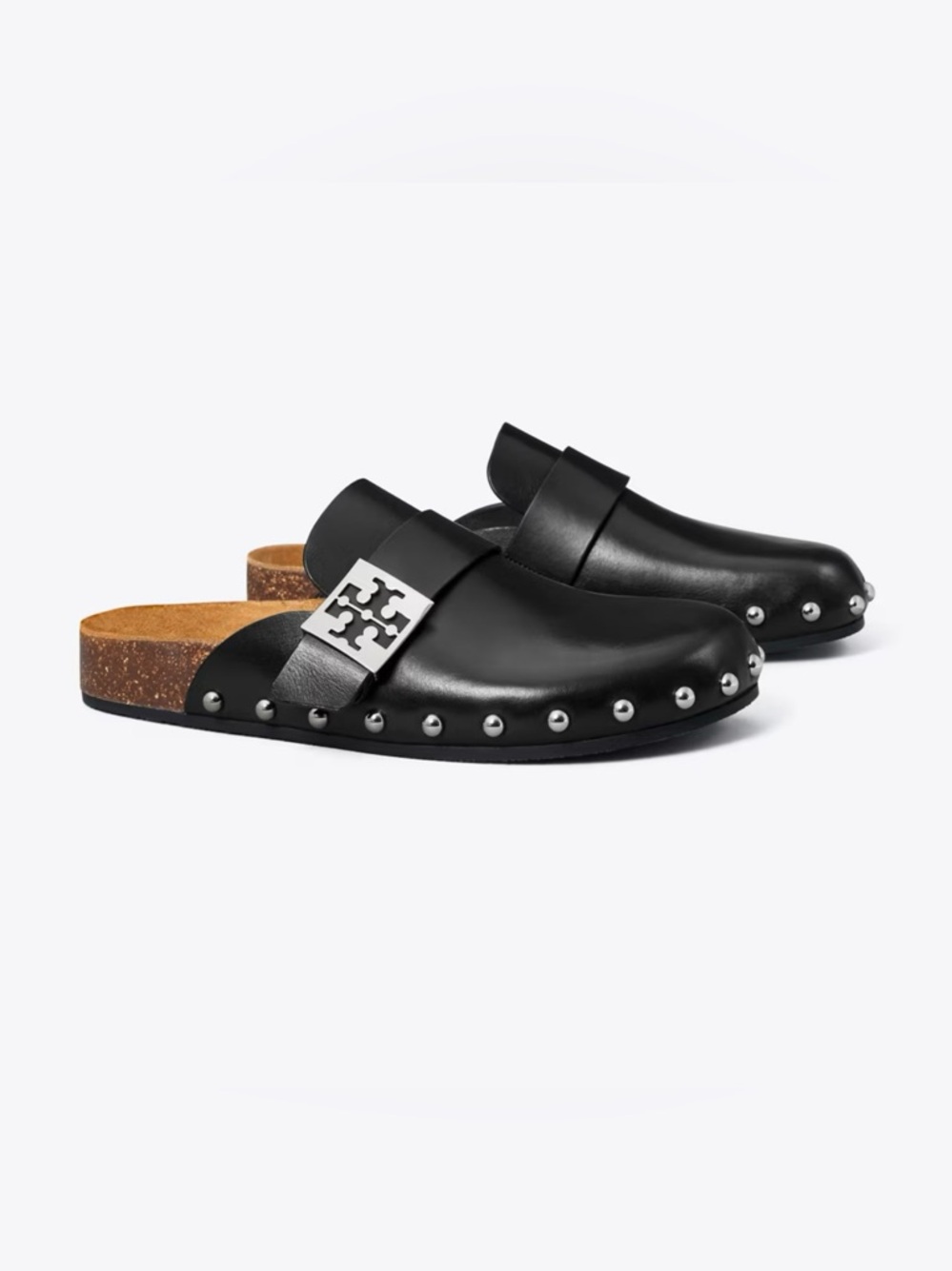 Tory Burch MELLOW STUDDED MULE Shoes Black Leather Sz 9